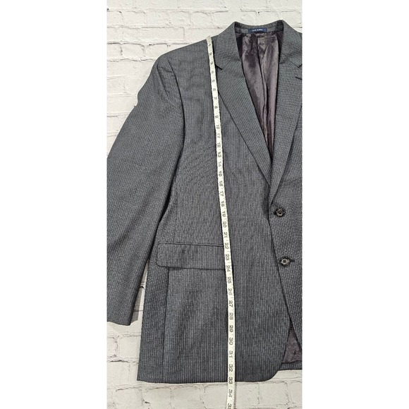 Ralph Lauren Dillard's Blue Label 100% Wool Gray Striped Blazer Jacket MENS 46L - Picture 2 of 13